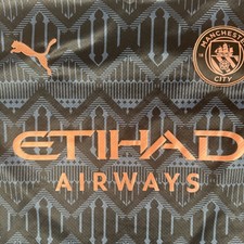 Rare Original Manchester City 2020/2021 Away Football Shirt Mens Large