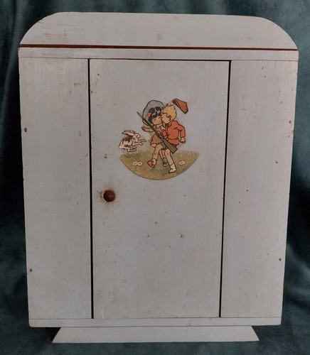 Antique wooden doll cabinet - wooden,