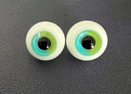 16mm two tone green round - tone,