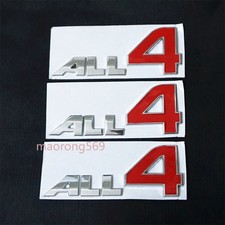 3x Silver Chrome ALL4 Red