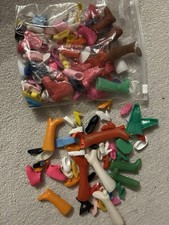 Bag Of Paired Vintage Doll Shoes And Boots,  And Bag Of Odd Vintage shoes