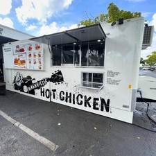 White Modern Food Truck with Large Serving Windows – Mobile Catering Trailer