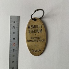 Vintage Wembley Stadium Players Changing Room Brass Key Fob Football