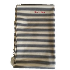 Ian Mankin Ticking Fabric Remnant 80cm x 140cm  100% Cotton Grey/Cream Stripe