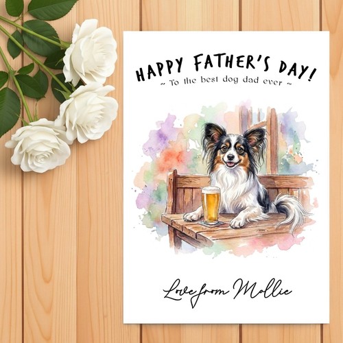 Papillon father day card - papillon,