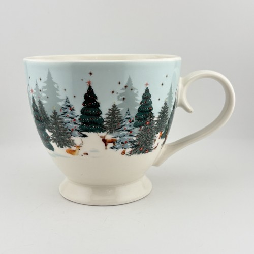 Ceramic footed christmas mug - ceramic,