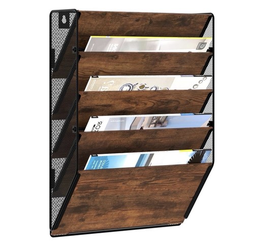 Tier metal wood wall file - /,