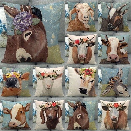 Farm goat donkey throw pillow - farm,
