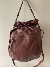 TABITHA real leather ladies brown slouchy bucket bag handbag shoulder bag 
