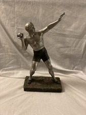 Vintage French Shot Put 1930's Art Deco Athletic Statue  Gay Figure