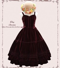 Vintage Style Burgundy Velvet