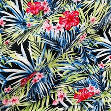 Crepe Fabric Tropical Floral