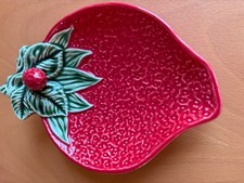 Bordallo Pinheiro Strawberry Earthenware Serving Dish, 21cm, Red