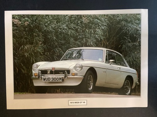 1973 mgb poster print - gt, v8