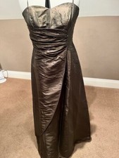 Ladies Olive coloured ball, prom, evening gown with contrast bolero jacket