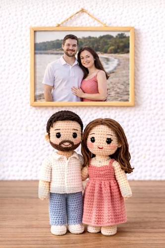 Custom crochet couple doll - crochet,