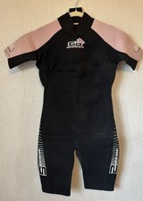 BANANA BITE Women's Shortie Wetsuit 14 Black Pink VGC Preloved CG T03