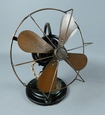 Vintage Metallic Seamless Tube Co The Zephyr oscillating 8" desk fan c1930 #