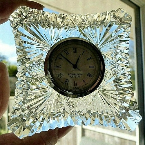 Edinburgh cut glass clock - .,
