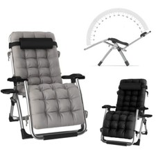 New Garden Zero Gravity Chair Recliner Outdoor Reclining Sun Lounger W/ Cushion