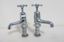 Large Vintage Bath Taps Chromed Brass Old Basin Chrome Art Deco Antique