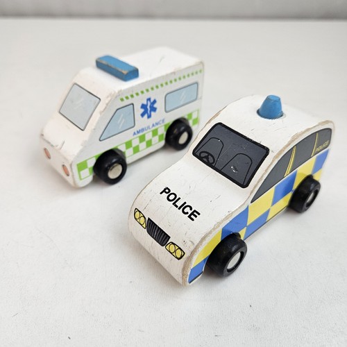 Wooden police car - police,