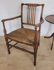 19th Century Armchair Ash & Elm Country Rush Seat Antique Postage Available