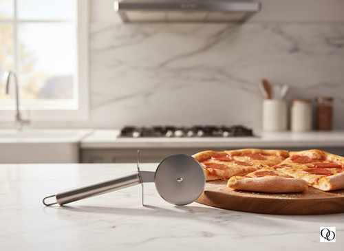 Stainless steel pizza cutter - steel,