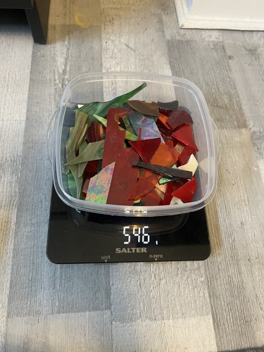 500g stained glass offcuts - stained,