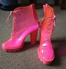 NEW Sergio Todzi pink lace up stiletto platform boots Size 7