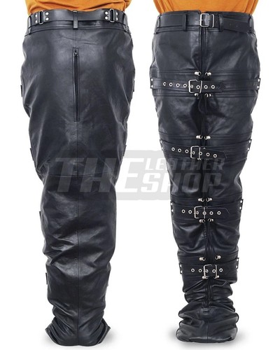 Leather bondage leg binder - leather,