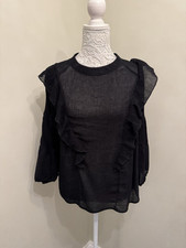 LA REDOUTE LADIES BLACK RUFFLE