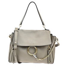 CHLOE Faye Day 2Way Shoulder Hand Bag Leather Beige GHW Italy 80AA119