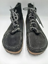 Birkenstock Marton Size 5.5 39 Suede Black Ankle Boots Womens Narrow Fit 