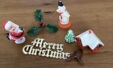 Vintage Christmas Cake Decorations / Chocolate Log # Christmas Decorations  X 6