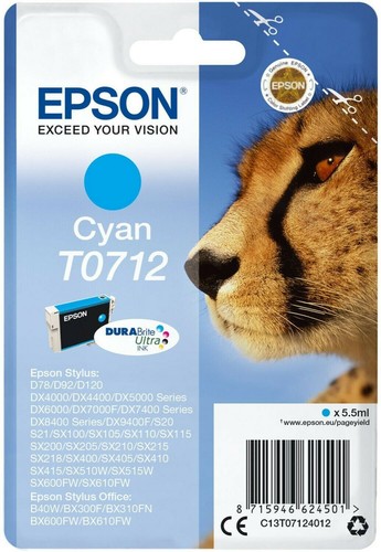 Genuine epson t0712 cyan ink - t0712,