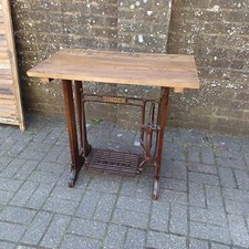 Upcycled Vintage Singer Treadle Sewing Machine Base Table Stripped Oiled Oak