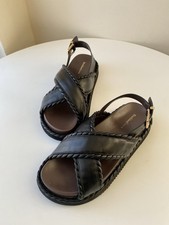 River Island Black Cross Strap Platform Sandals – Brand New, UK 7