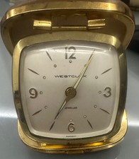 Vintage Westclox Wayfarer Travel Alarm Clock with Original Box Mid Century 1960s