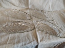 4 Vintage Retro Pressed Glass