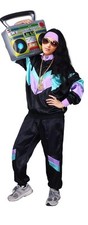 Adult Unisex 80s 90s Shell Suit Costume Sport Tracksuit Fancy Dress Outfit sizeM