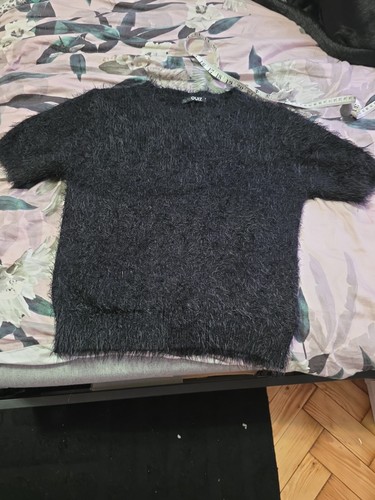 Quiz black knitted fluffy - black,