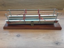 Vintage Display Demonstration Scaled Metal Cattle Shute/Ramp on Wood Plinth 18"