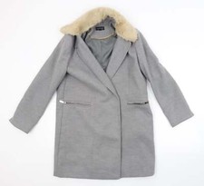 Topshop Womens Grey Trench Coat Size 10