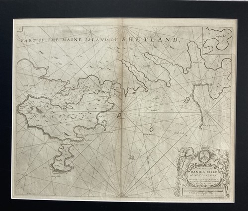 Antique sea chart shetland - chart,