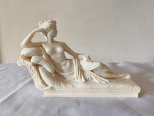 Vintage Art Sculpture Alabaster Venus Victrix Nude Lady Small Statue Figurine