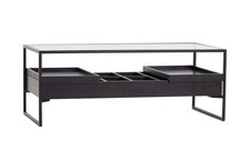 DFS Divario Black Darkwood & Glass Storage Coffee Table RRP £399