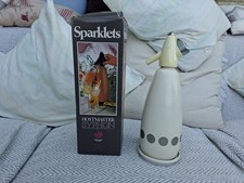 Vintage 1970s BOC Sparklets Soda Syphon in white,  Made In UK