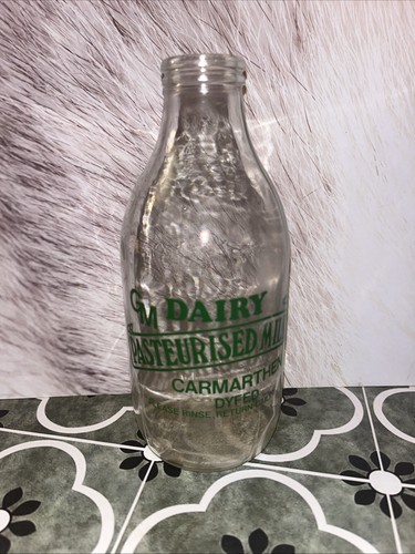 Vintage glass milk bottle - vintage,