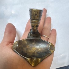 RARE Vintage old ASHTRAY bronze Soviet Russian USSR Faraon Statue Sculpture